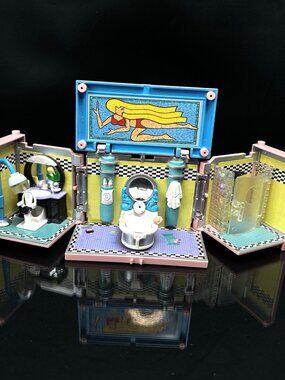 Vintage Bluebird Polly Pocket 1999 Deluxe Mansion Dream Builders Bathroom Read
